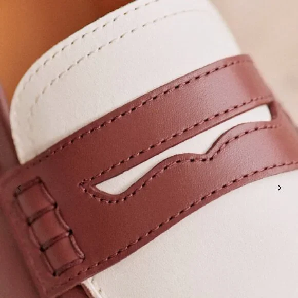 BNWT Sezane Andrea Loafers - Terracotta & Cream - Picture 4 of 12